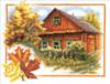 Схема вышивки «Осень в деревне»