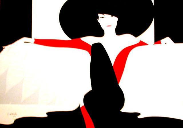 Черное,красное,белое2, рисунок, женщина
