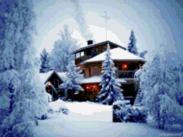 Зима, дом