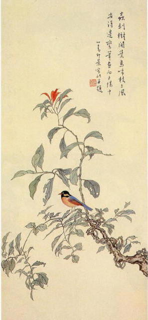 Птичка, китайская живопись