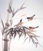 Схема вышивки «Птицы на ветке бамбука»