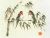 Схема вышивки «Птицы на ветке бамбука»