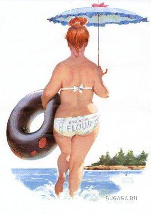 На пляже, толстушка хильда