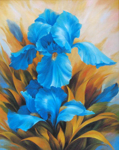 Голубые ирисы, цветы