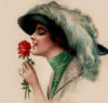 Схема вышивки «Дама с красной розой»