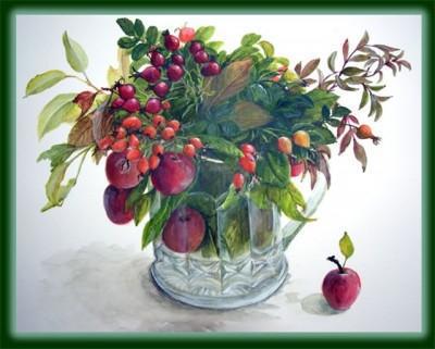 Фрукты в вазе3, натюрморт, еда