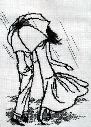 Original Shema Vyshivki Dvoe Pod Zontom Avtor Natalia Avtory Vyshivka Krestom