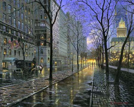 , город, вечер