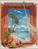 Схема вышивки «Вид из окна, тропики»