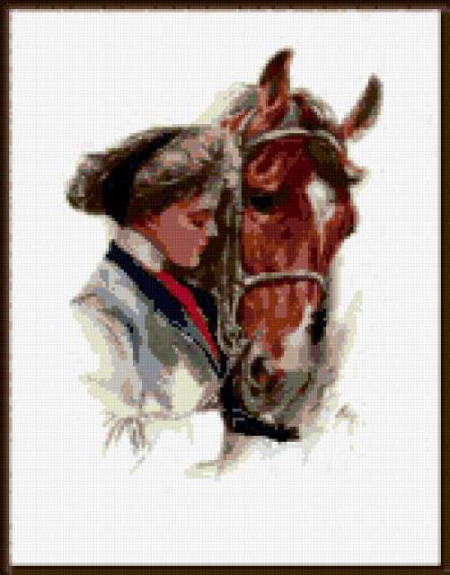 Девочка с лошадью, картинка