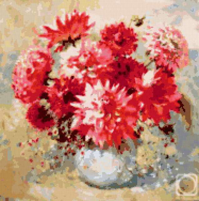 Розовые георгины, георгины, цветы, нежные акварели, искусство, флора, букеты, цветочки, букет, картина, картины, акварель