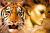 Схема вышивки «Девушка с тигром»