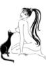 Схема вышивки «Девушка с кошкой»