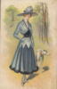 Схема вышивки «Девушка с собакой.»