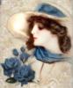 Схема вышивки «Дама с голубыми розами»