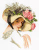 Схема вышивки «Девушка в шляпе с розой»