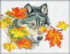 Схема вышивки «Волк в листве»