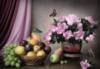 Схема вышивки «Натюрморт с цветами и фруктами»
