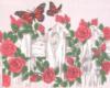 Схема вышивки «Цветочная изгородь и бабочки»