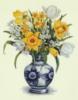 Схема вышивки «Нарциссы и тюльпаны в вазе»