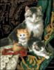Схема вышивки «Мама кошка с котятами»