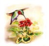 Схема вышивки «Цветок и колибри»