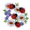 Схема вышивки «Ladybugs and Daisies (подушка)»