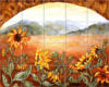 Схема вышивки «Sunflower Field and Window»