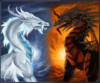 Схема вышивки «Ледяной и огненный драконы»