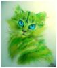 Схема вышивки « Зелёный кот»