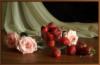 Схема вышивки «Натюрморт с клубникой и розами»