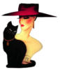 Схема вышивки «Дама с чёрным котом»