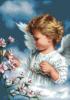 Схема вышивки «Ангелочек с цветущей веточкой»