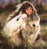 Схема вышивки «Девушка и волк 6»