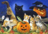 Схема вышивки «Хеллоуин у котят»