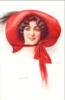 Схема вышивки «Девушка в красной шляпке»