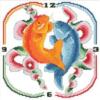 Схема вышивки «Часы-рыбы»