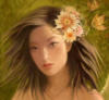 Схема вышивки «Девушка с цветами в волосах»