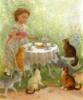 Схема вышивки «Девочка с кошками»