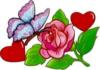 Схема вышивки «Бабочка и роза»