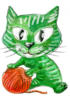 Схема вышивки «Зеленый кот»