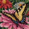 Схема вышивки «Подушка Бабочка на цветке»