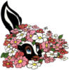 Схема вышивки «Подушка енот в цветах»