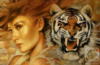 Схема вышивки «Девушка и тигр3»