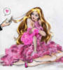 Схема вышивки «Девушка в розовом платье»