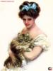 Схема вышивки «Дама с котом»