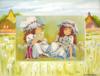 Схема вышивки «Девочки в цветущем поле»
