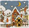 Схема вышивки «Ночной городок в снегу»
