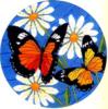 Схема вышивки «Бабочки на ромашках»