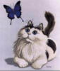 Схема вышивки «Кот и Барсик с бабочкой»